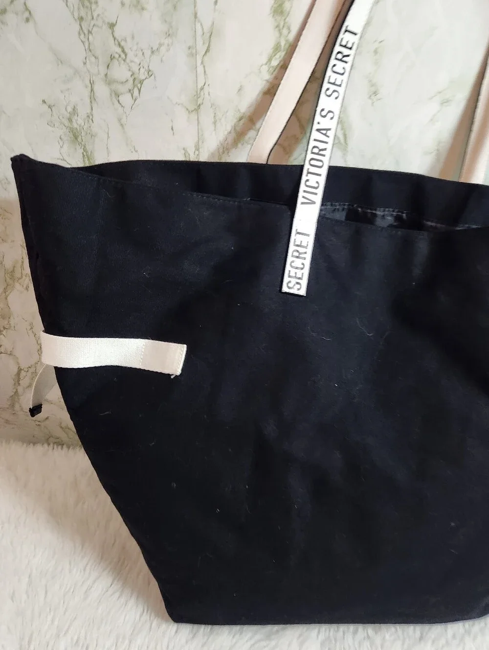 Victoria's Secret Black Canvas Tote